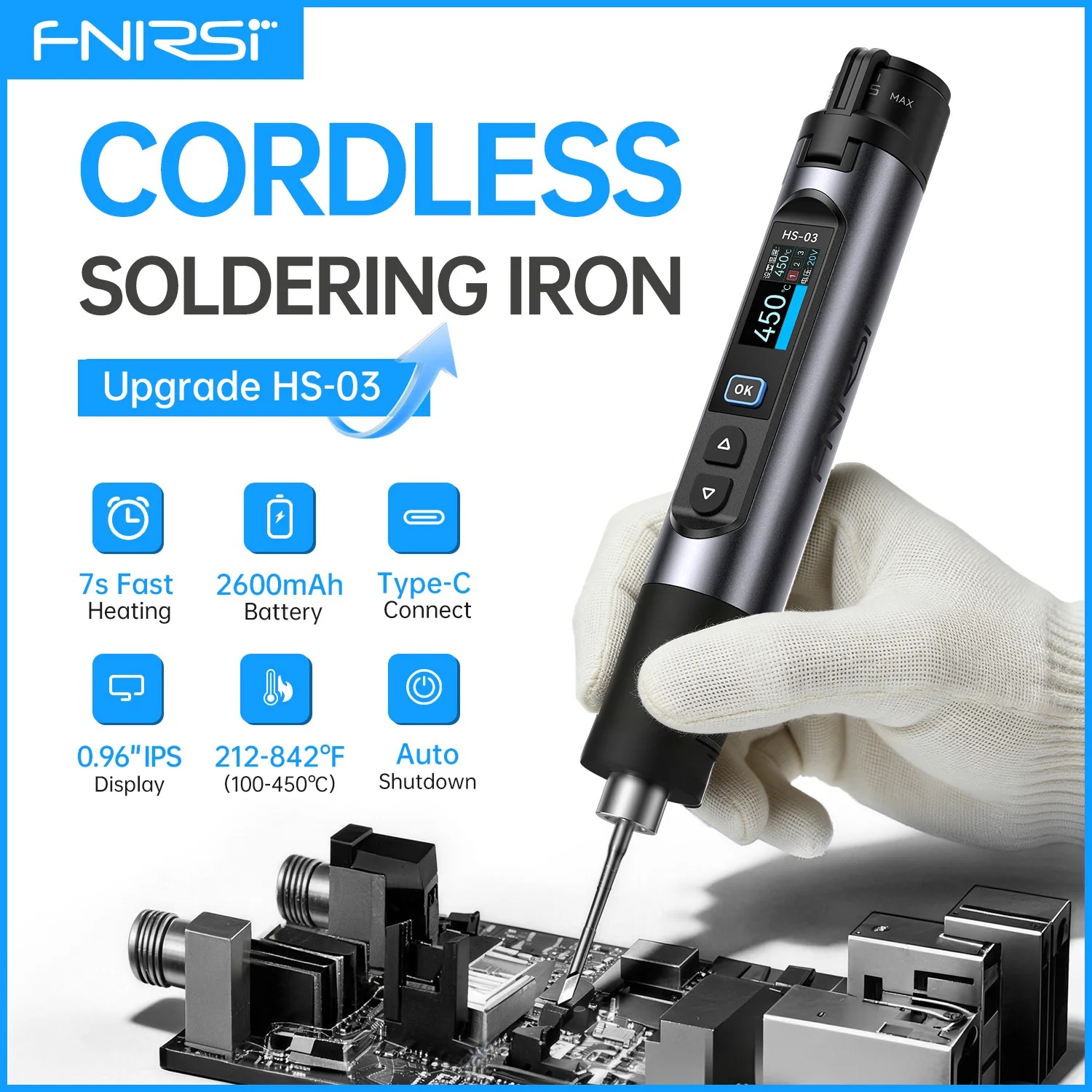 Electronics Repair Plus - HS03 Плюс 100-450 ° Беспроводной паяльник