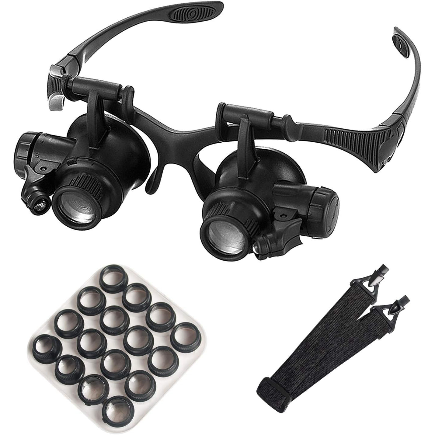 Electronics Repair Glasses - Лупа на голову со светодиодной подсветкой,