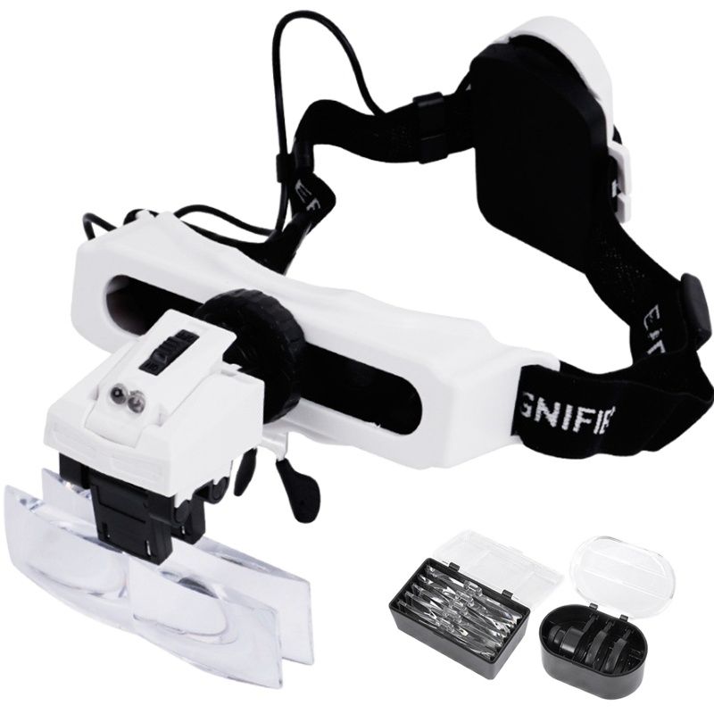 Electronics Repair Glasses - Подсвечиваемая лупа-повязка на голову с LED-подсветкой,