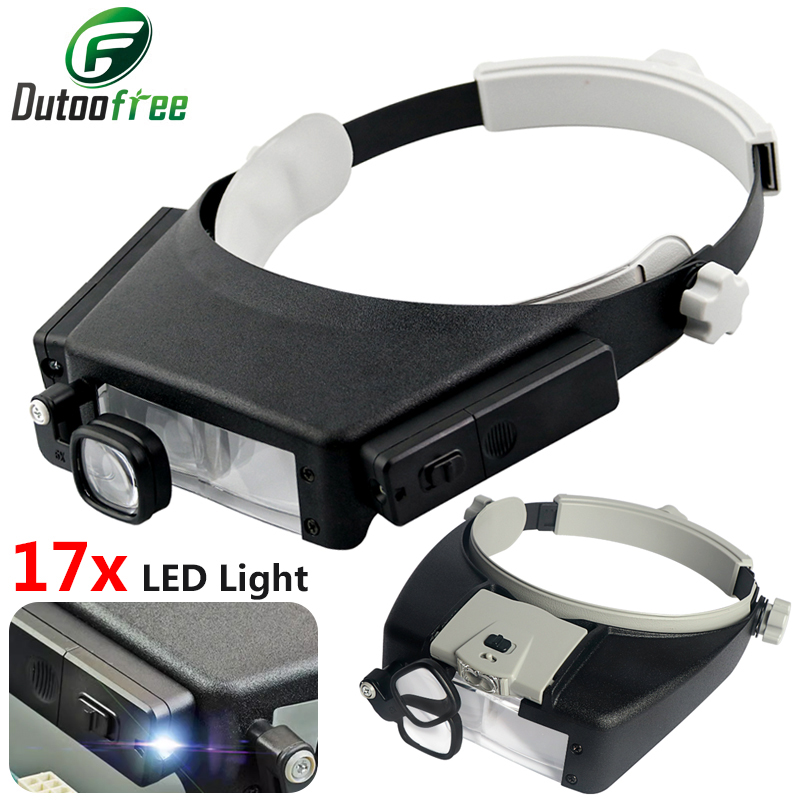 Electronics Repair Glasses - Новая повязка на голову, лупа, светодиодные