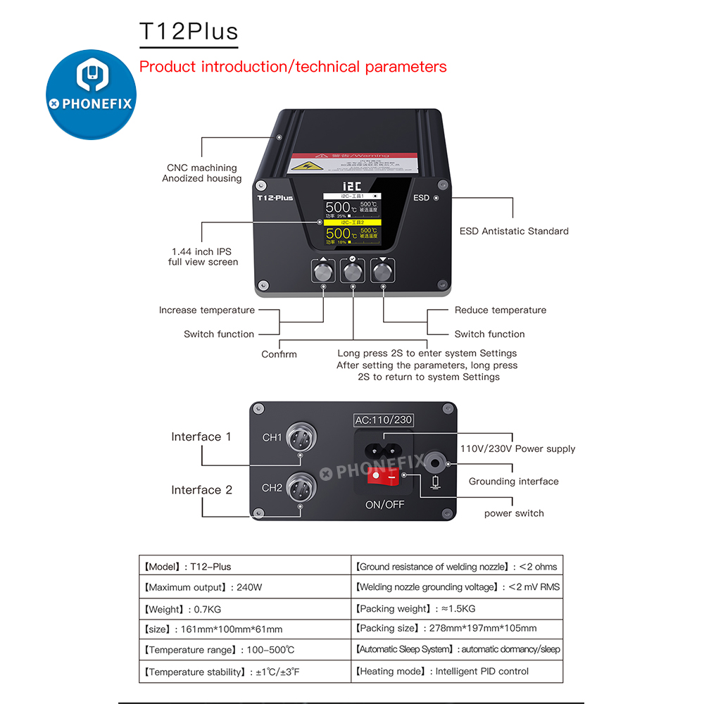 Паяльная станция i2C T12 PLUS  – обзор и цена Electronics Repair Plus